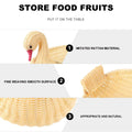 Wooden imitation vine basket shaped like a swan, used for snacks or fruit, ideal for baby and kids nursing and feeding.