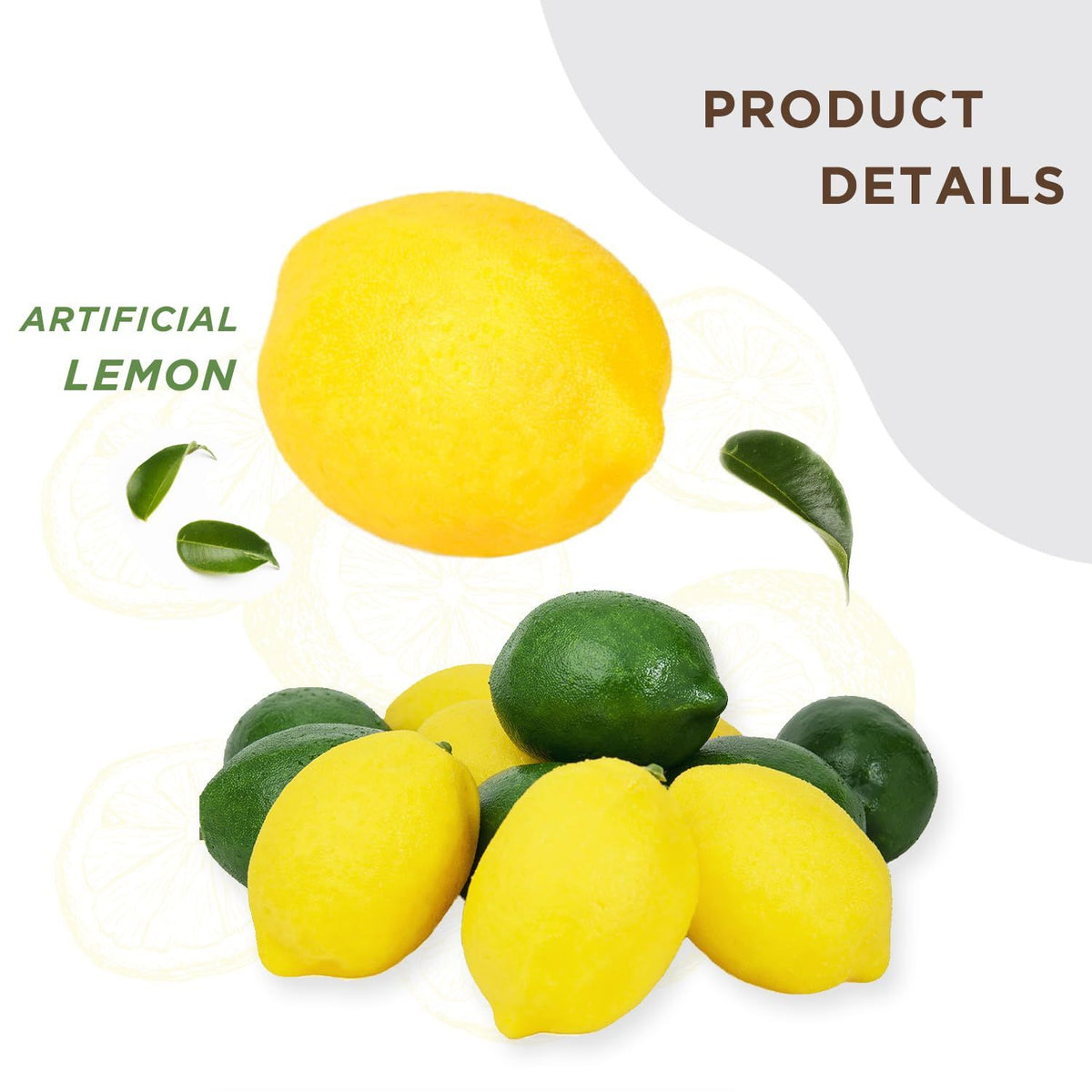 Set of 12 artificial lemons and limes, realistic fake fruit for kitchen and party decor, ideal for home and events