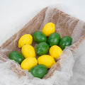 Set of 12 artificial lemons and limes for home or party decor, lifelike fake citrus fruits by Everything Baby.