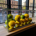 Set of 12 artificial lemons and limes for home and kitchen decor, realistic fake fruit for parties and display.