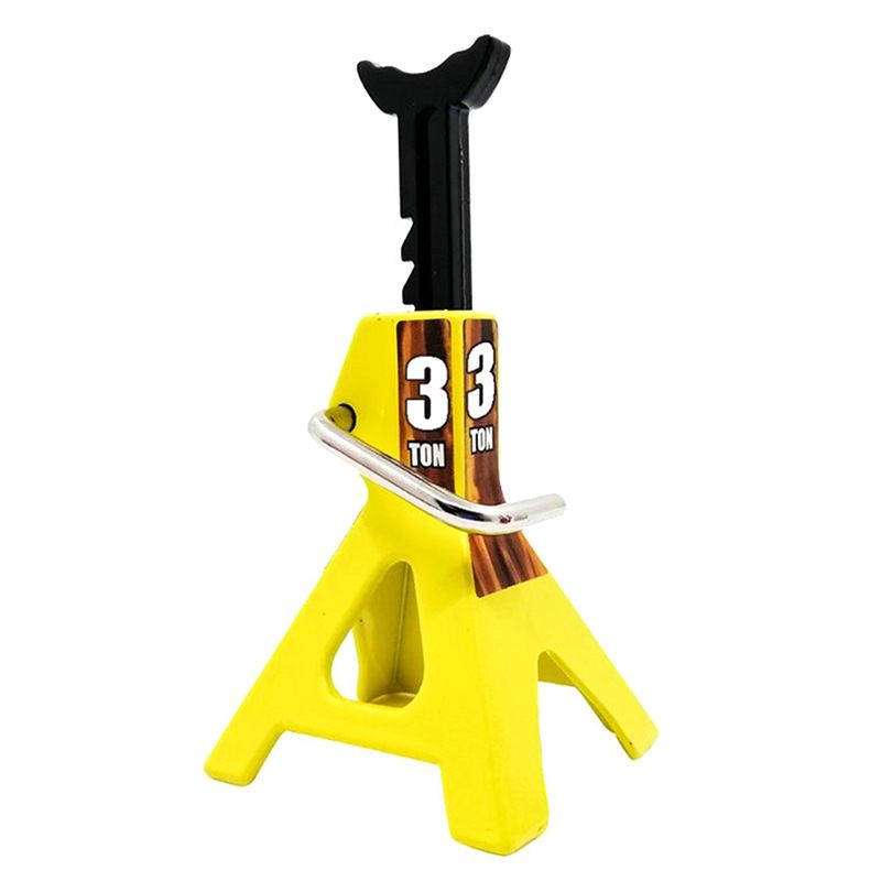 Four simulated jack brackets used for remote-controlled toy cars and trucks, designed for tire replacement and lift simulation.