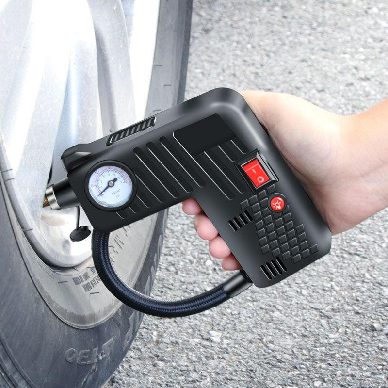 Everything Baby portable 12V electric car inflation pump with 3-meter cable, suitable for ride-on cars, bikes, and automotive inflation.