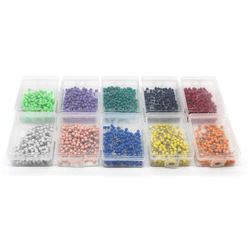 2000 colorful metal map tack push pins with bead heads, 15mm size, for soft wood, cloth, and paperboard surfaces in children's building toy set