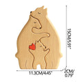Wooden bears family art puzzle featuring hand-carved wooden animal figurines and blocks in a cute, detailed wooden sculpture.