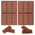 Silicone chocolate bar molds for making protein and energy bars, food grade, pack of 2, suitable for baking and candy making.