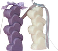 White 4-piece stacking hearts-shaped candle mold by Everything Baby, 3D silicone mold for making love-themed candles.