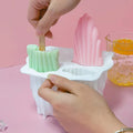 Silicone reusable popsicle molds for kids, BPA-free ice pop mold with easy release design, ideal for making frozen treats.