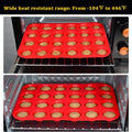 Silicone mini muffin pan with 24 cups, BPA free nonstick baking tray for mini cupcakes, suitable for baby and kids feeding.