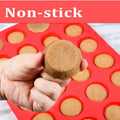 Silicone mini muffin pan with 24 cups for baking, BPA-free, nonstick, ideal for mini cupcakes and baking for kids.