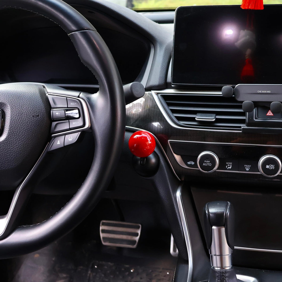 Red car push to start button rocker switch for ride-on cars, with one-button engine start and stop lever, suitable for automotive use.