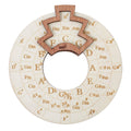 Wooden Circle of Fifths musical educational chord wheel for kids, 12cm diameter, designed for young musicians and musical learning.