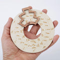 Wooden Circle of Fifths musical educational toy wheel for kids, 12cm diameter, helps children learn musical chords and melodies.