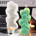 White 4-piece stacking heart-shaped candle mould set by Everything Baby, silicone molds for making 3D love-themed candles.