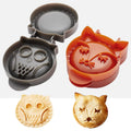 Two forest animal mini hand pie molds featuring fox and owl shapes for children’s pretend play, ideal for autumn cottage pies.