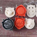 Mini hand pie molds featuring fox and owl shapes for children’s pretend play, perfect for crafting forest animal-themed treats.