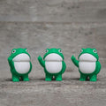 Cute Rebellious Frog figurine, 3.3-inch finger statue for outdoor garden decor, from Everything Baby, ideal for kids' art and play spaces.