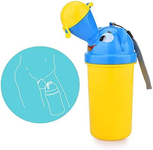 Portable boy's baby potty urinal for camping, travel, and pee training, made by Everything Baby for emergency and on-the-go use.