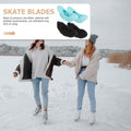 Two pairs of colorful ice skate covers for kids, made of protective material, designed to fit ice skating shoes for boys.