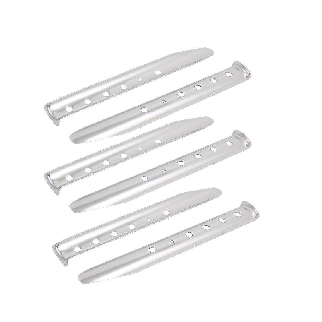 Aluminum U-shaped snow sand tent stakes for camping and outdoor use, featuring lightweight and heavy-duty ground nails for stability.