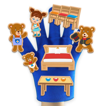 Hand puppet set for kids and adults featuring felt details, perfect for storytelling, role-playing, and puppet theatre fun.