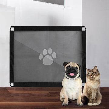 Portable Magic Pet Gate by Everything Baby, 39.3" x 31.5" mesh safety gate for dogs and cats at stairs, doorways, and hallways.