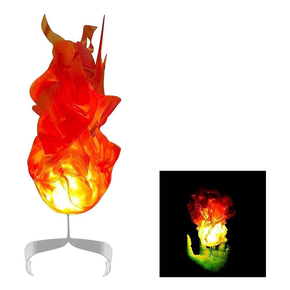 Orange Halloween floating fireball prop with glowing flame effect, suitable for pretend play and creative fire-themed decorations.