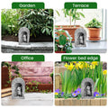Playful mouse garden decor statue, indoor outdoor animal sculpture, cute mouse door stone figurine for outdoor play and decor.