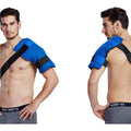 Large flexible gel ice pack with straps for hot and cold therapy, ideal for shoulder, back, hip pain relief, by Everything Baby