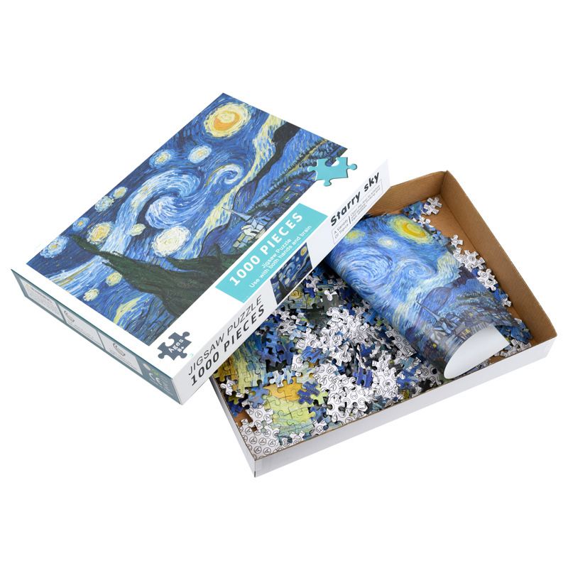1000-piece jigsaw puzzle by Everything Baby featuring colorful images, suitable for children and adults for stress relief and entertainment.