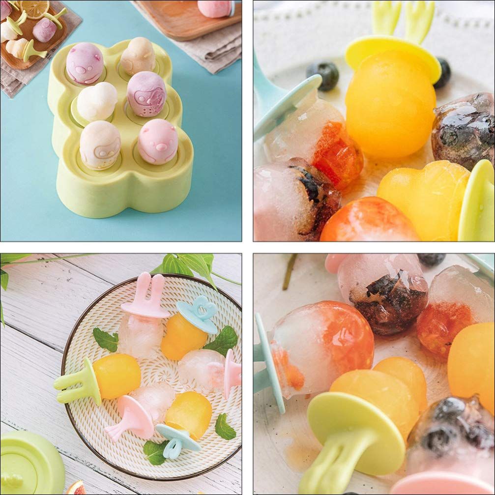 Cute animal-shaped mini popsicle molds for kids by Everything Baby, BPA-free silicone ice pop maker for homemade frozen treats.