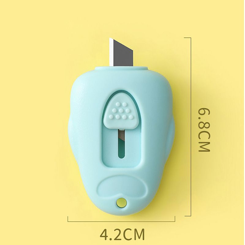 Three mini portable box cutters from Everything Baby, cute paper cutters ideal for office, school, and craft paper cutting.