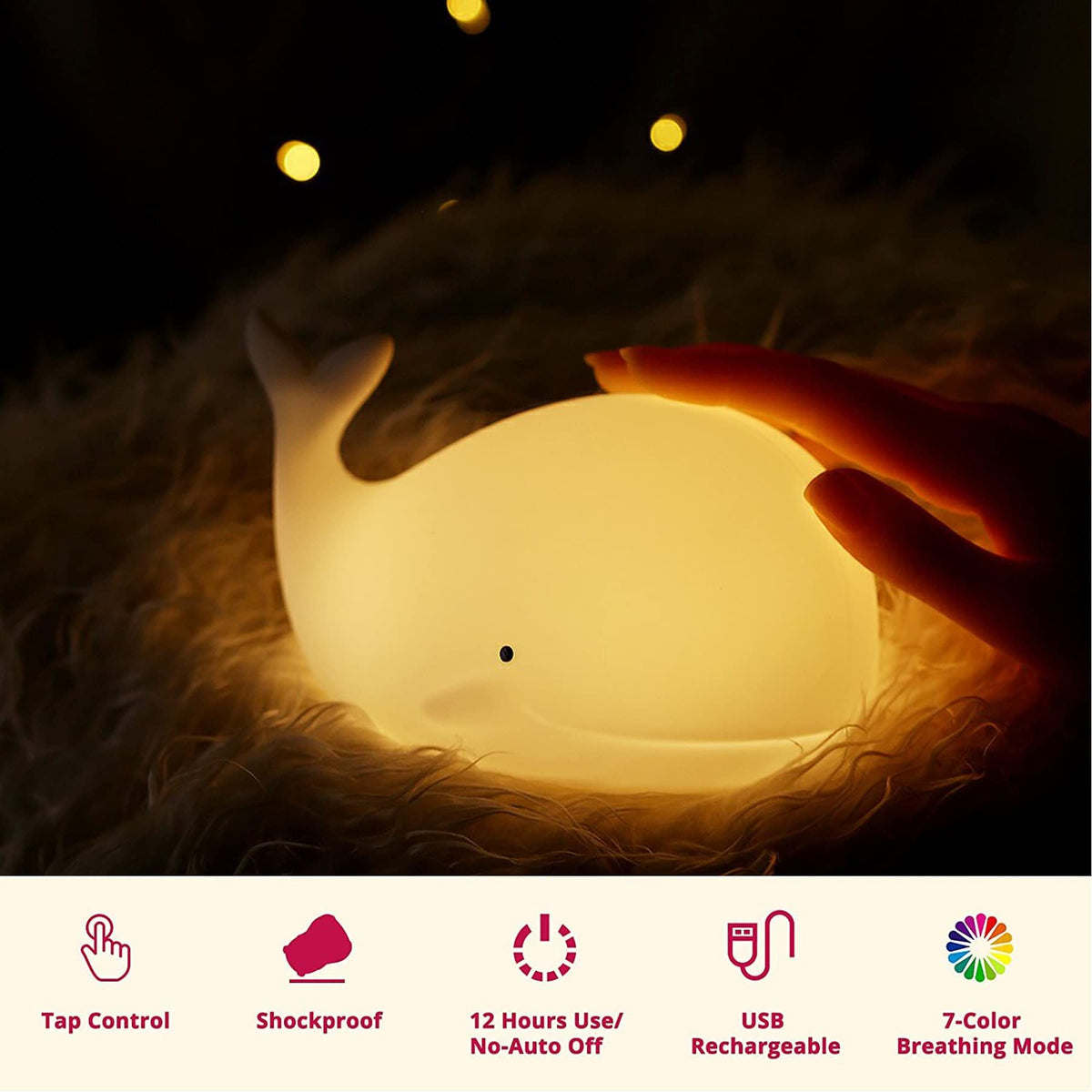 Silicone nursery night light shaped like a beach scene, designed for toddlers and kids, from Everything Baby, perfect for bedroom decor.