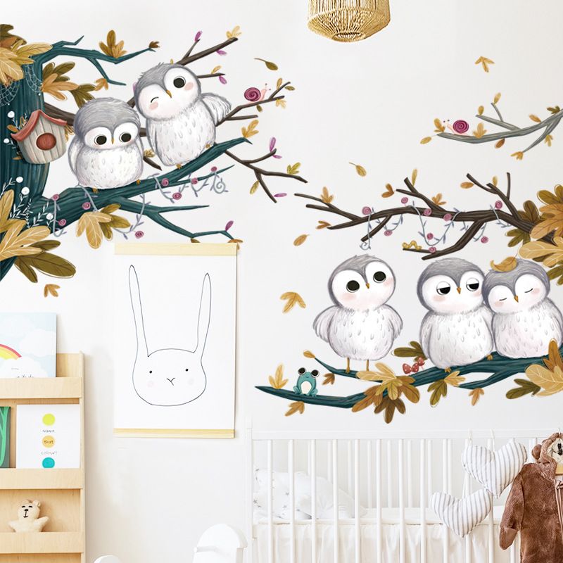 Cute cartoon owl wall stickers by Everything Baby, removable vinyl decals for kids’ rooms and pretend play decor.