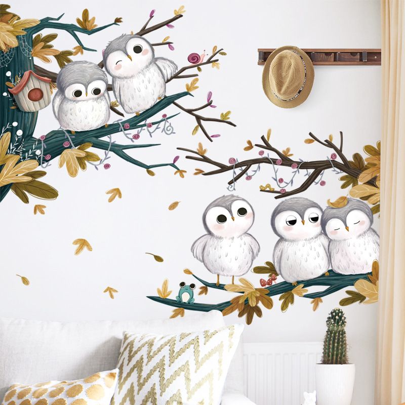 Cute cartoon owl wall stickers by Everything Baby, removable vinyl decals for kids' rooms and play areas.
