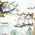 Cute cartoon owl wall stickers for kids, removable vinyl decals, perfect for baby and kids' rooms and pretend play decor.