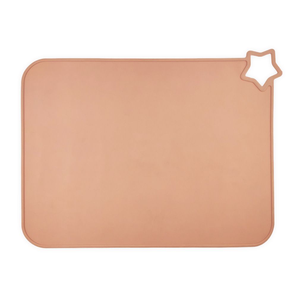 Set of five silicone placemats for babies and kids, stain-resistant, non-slip toddler food mats for feeding on a table.