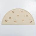 Four colorful silicone placemats for kids and toddlers, non-slip, portable, ideal for baby and kids' dining table play area.