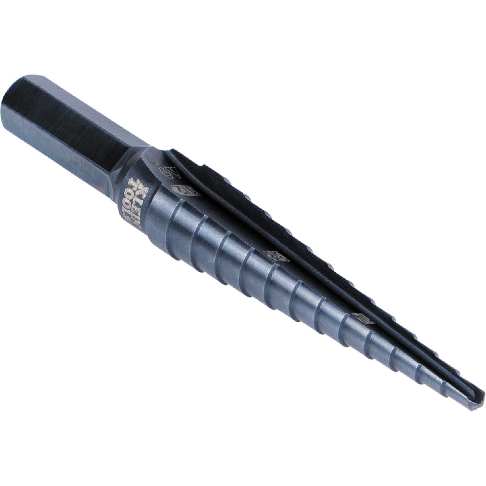 Baby & Kids outdoor play equipment image showing a stainless steel step drill bit with double flutes and easy-to-read markings.