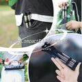 Portable stainless folding camping stool for outdoor use, compact and retractable, ideal as a footrest or small outdoor chair