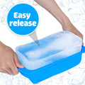 Large silicone ice cube mold from Everything Baby for making reusable, foldable big ice cubes for baths or cooling drinks.