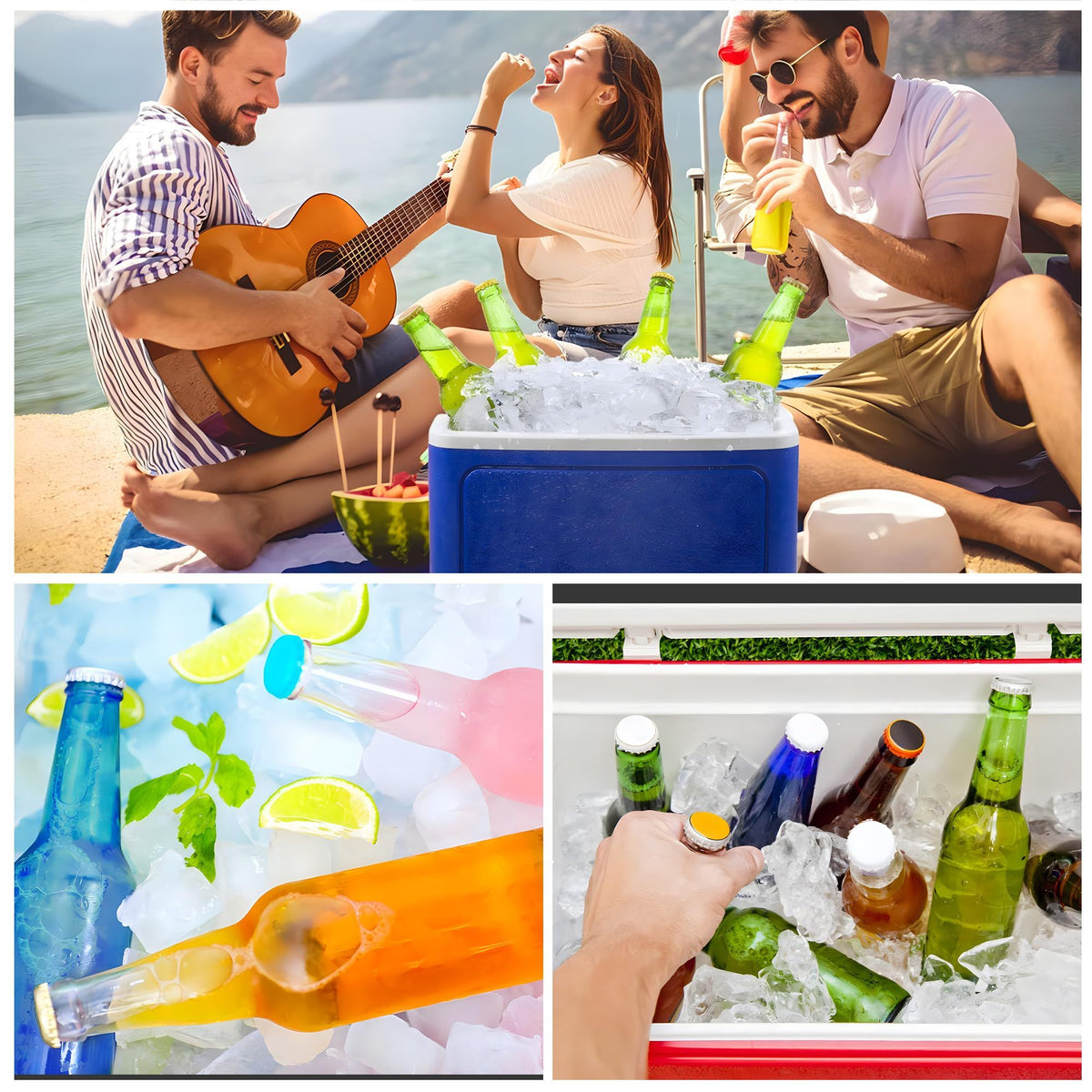 Large silicone ice cube mold by Everything Baby, showing flexible, reusable ice bath cubes for nursing and feeding purposes.
