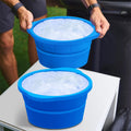 Large round silicone ice cube mold by Everything Baby, reusable thick ice bricks for drinks or baby feeding purposes.