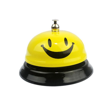 Yellow 2-pack Call Bell from Everything Baby, service bell for kitchens, restaurants, bars, hotels, and schools, shown on a white background.