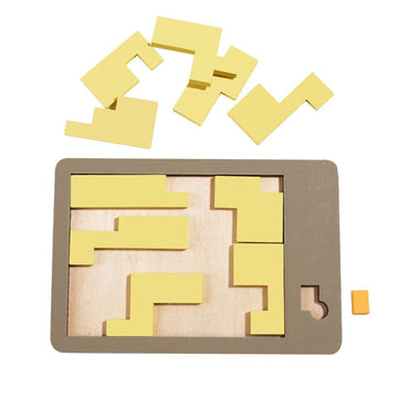 Tangram Wooden Puzzle-Brain Teaser Puzzles Block for Kids & Adult-Wood Block Puzzle - Logic Puzzle - Educational Sensory（2pcs）