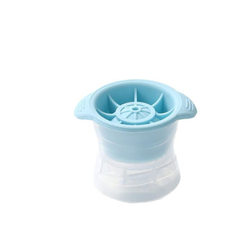 Ball Ice Maker Mold Whiskey Frozen Round Ice Cube Spherical Ice Tray Ice Mold Commercial Household Storage Silicone( Size : Blue )