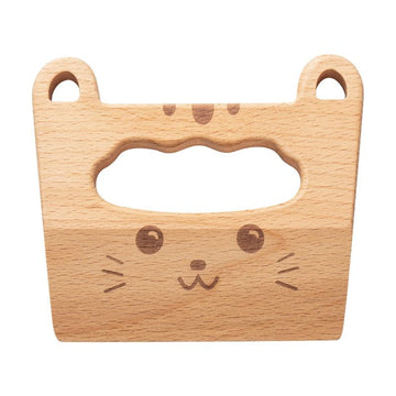 Wooden Kids Knife for Cooking and Cutting Fruits, Veggies & Cake, Cute Cat Shape Kids Kitchen Tools for Little Hands in