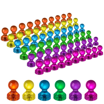 Push Pin Magnets, 60 Pack 8 Colors Refrigerator Magnets, Colorful and Practical Fridge Magnets, Perfect-Color Random
