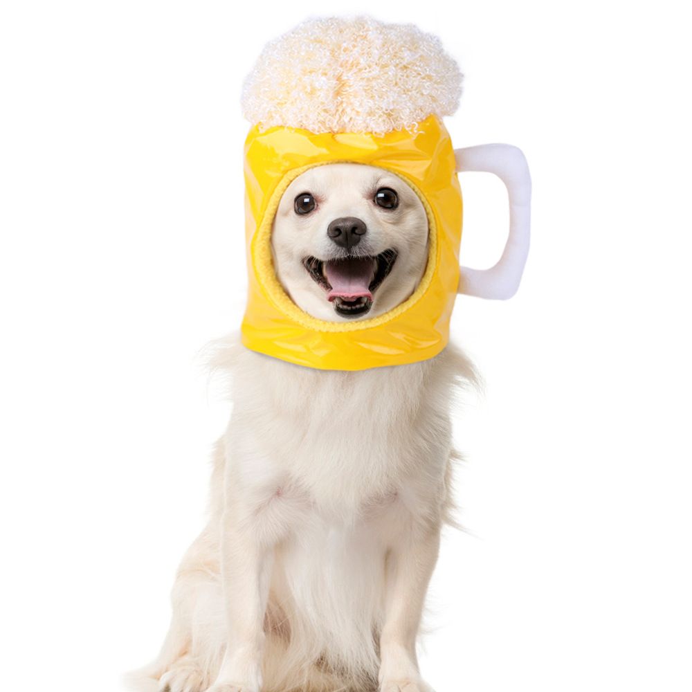 Adorable pet hat shaped like a bunny, banana, strawberry, tiger, duck, and drumstick for cats, kittens, small puppies.