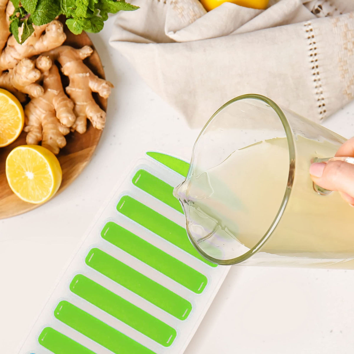 Long cylindrical plastic ice mold by Everything Baby, featuring TPR material and easy demolding for DIY ice block creation.