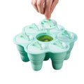 BPA-free collapsible 7-cavity ice pop molds by Everything Baby, perfect for making DIY frozen treats for kids and adults.